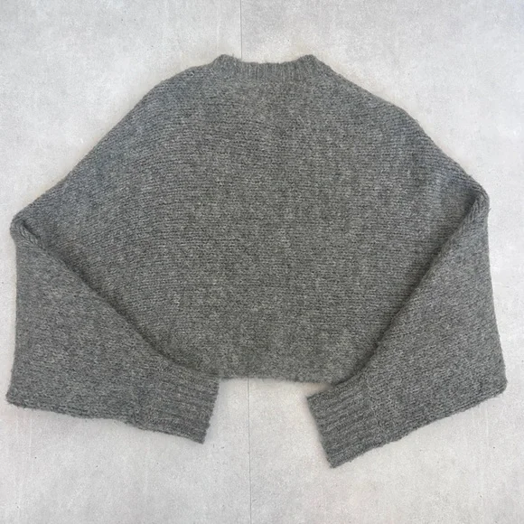 Aritzia Wilfred Free Lolan Sweater Pullover Cropped Alpaca Wool Gray XS - Picture 5 of 12